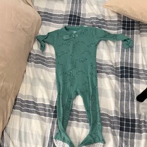 Carter's Teal Alligator Print Footed One Piece